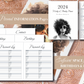 2024 Black Girl Planner with Monthly Guided Reflection Sheets 8.5" x 11"