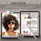 2024 - 2025 Mid-Year Digital Black Girl Planner with Apple/Google Calendar Integration