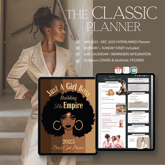 2025 Digital Planner, for Goodnotes Notability | iPad & Tablet | Black Girl Planner | Dated Daily, Weekly and Monthly Planner