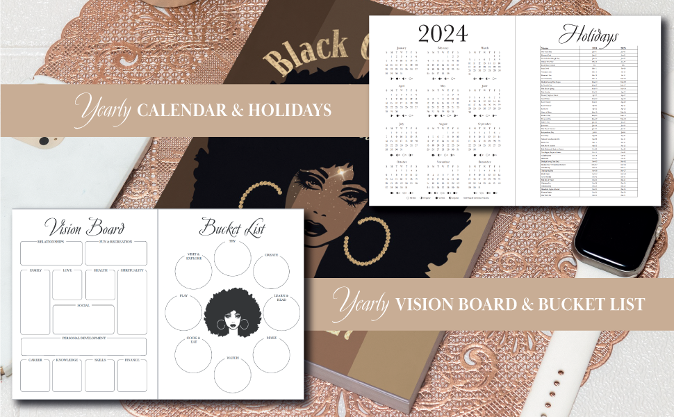 2024 - 2025 Monthly Black Girl Planner 8.5" x 11"