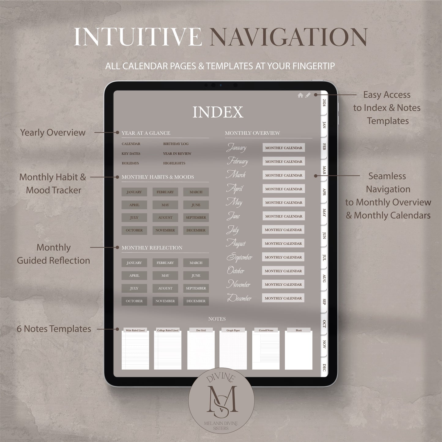 2024 Digital Black Girl Planner - Minimalist Edition