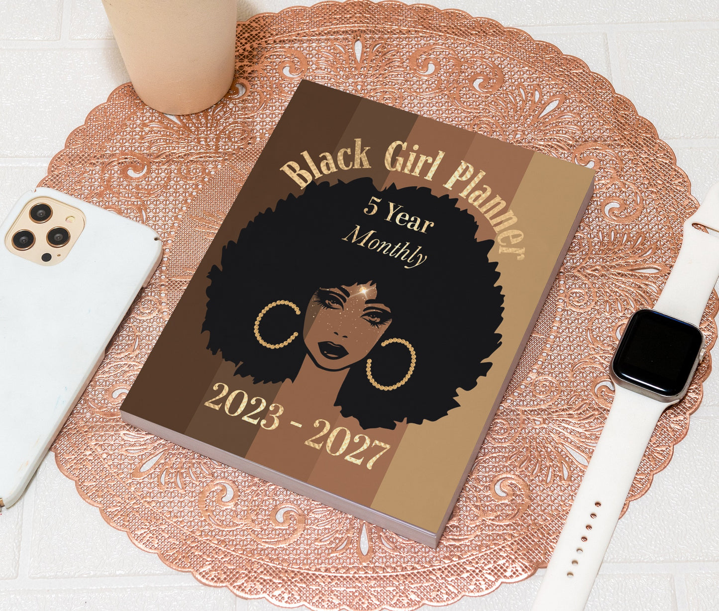 2023 - 2027 Five Year Monthly Black Girl Planner 8.5" x 11"